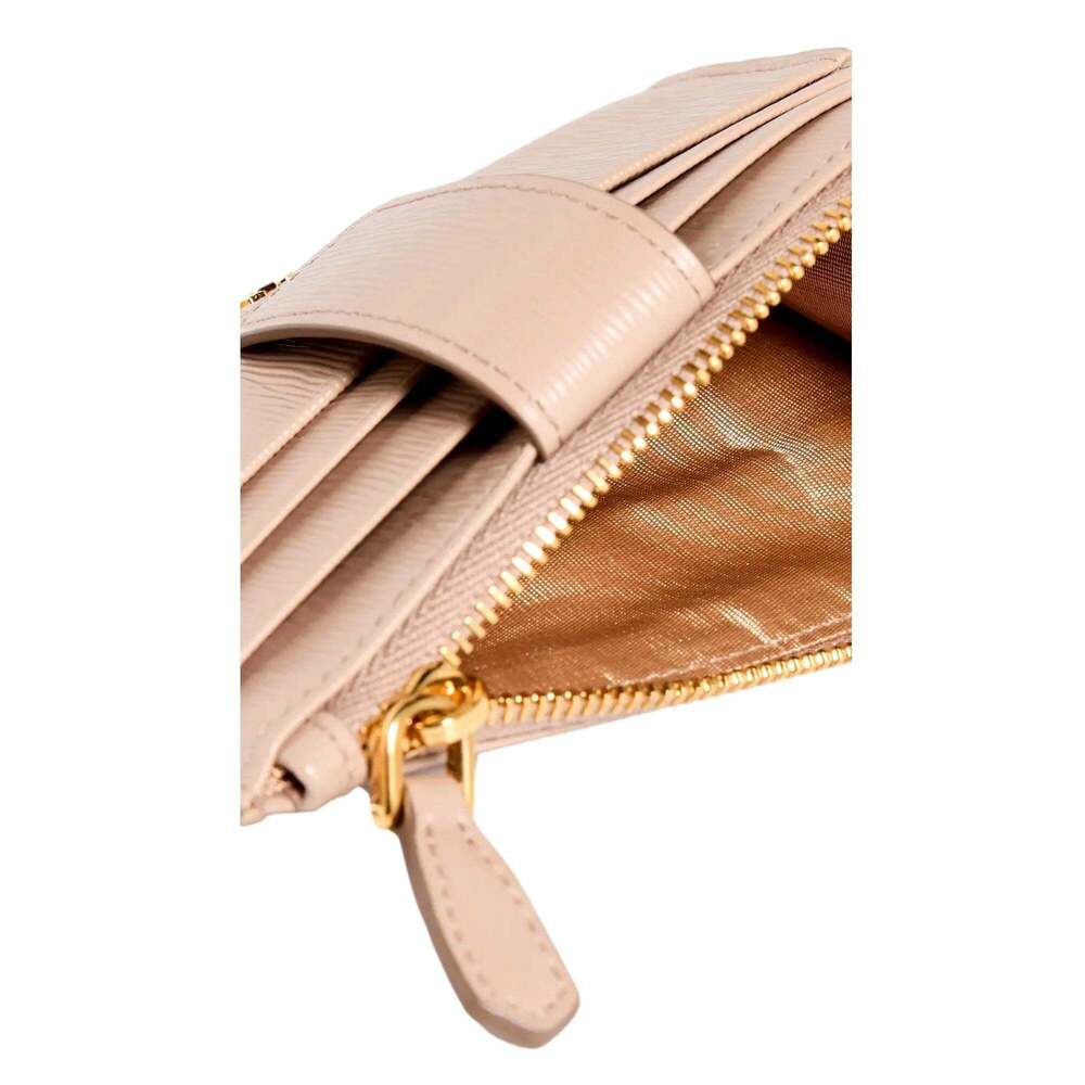 Prada Vitello Move Card Holder Wallet Cipria Beige Leather Logo - Picture 2 of 5